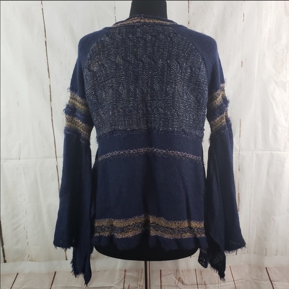 Free People Craft Time Sweater-Navy Blue-Size XS - Picture 4 of 7